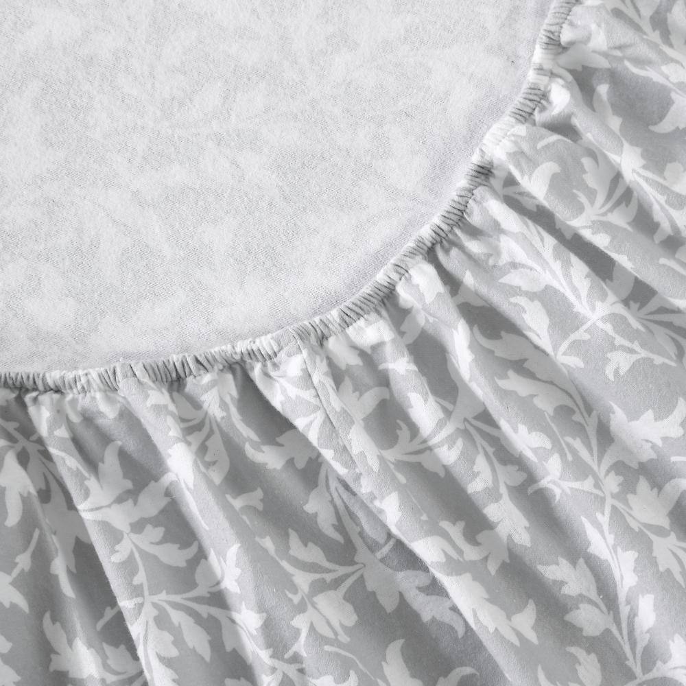 Crestwood Gray Cotton Flannel Full Sheet Set with Pillowcases