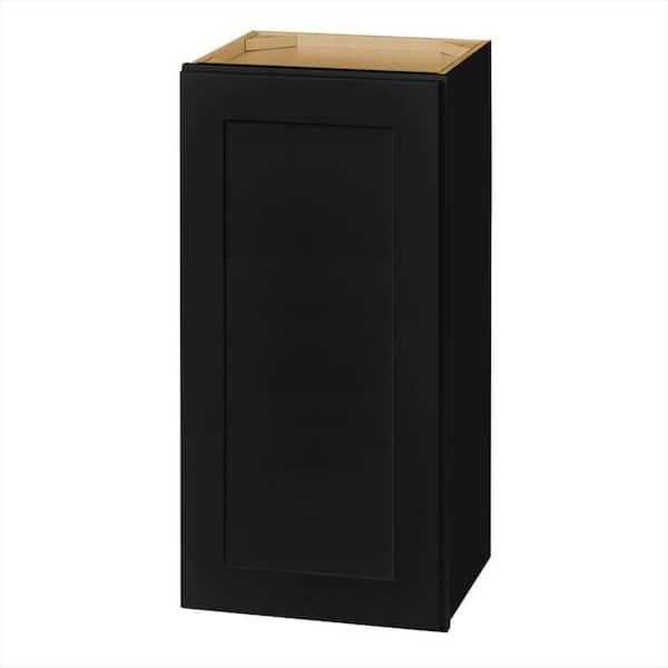 Avondale 15 in. W x 12 in. D x 30 in. H Ready to Assemble Plywood Shaker Wall Kitchen Cabinet in Raven Black
