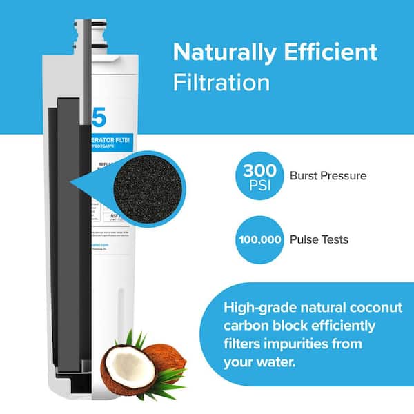 Comedes Wasserfilter für, Ersatz für Bosch 3M CS-52, Whirlpool WHKFR-PLUS, kompatibel mit Bosch, Siemens, Neff & Whirlpool Kühlschränken (2 Stück