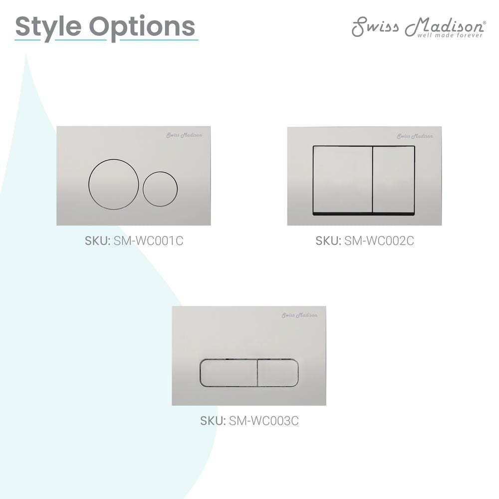 Chrome Dual-Flush Wall Actuator Push Button Plate