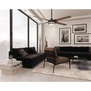 Rustic 54 in. Integrated LED Indoor Oil Rubbed Bronze Ceiling Fan with Light