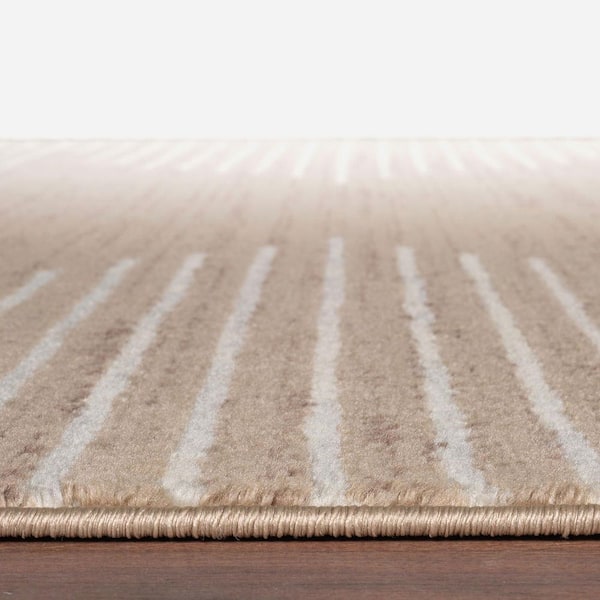 Bohemian Stripe Beige 2 ft. x 7 ft. Runner Rug