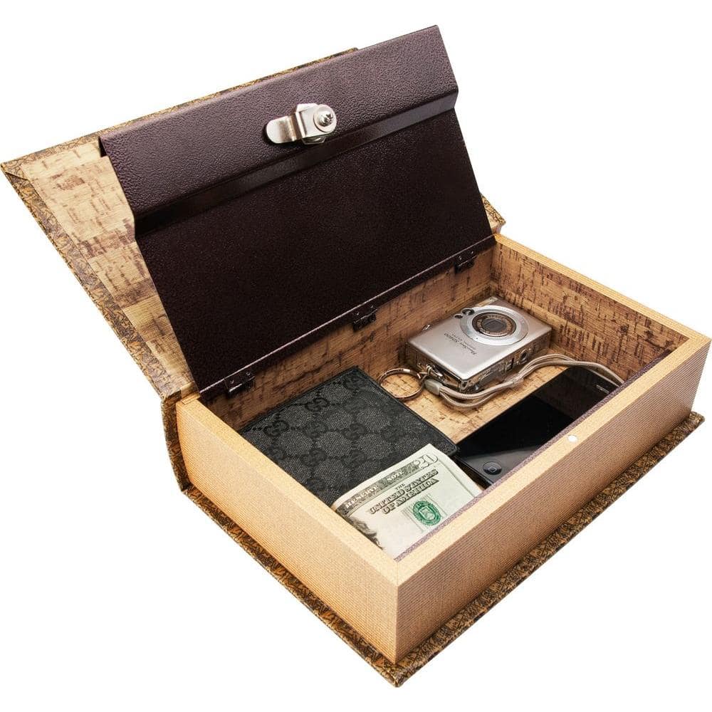 Antique Map Solid Steel Book Safe with Key Lock