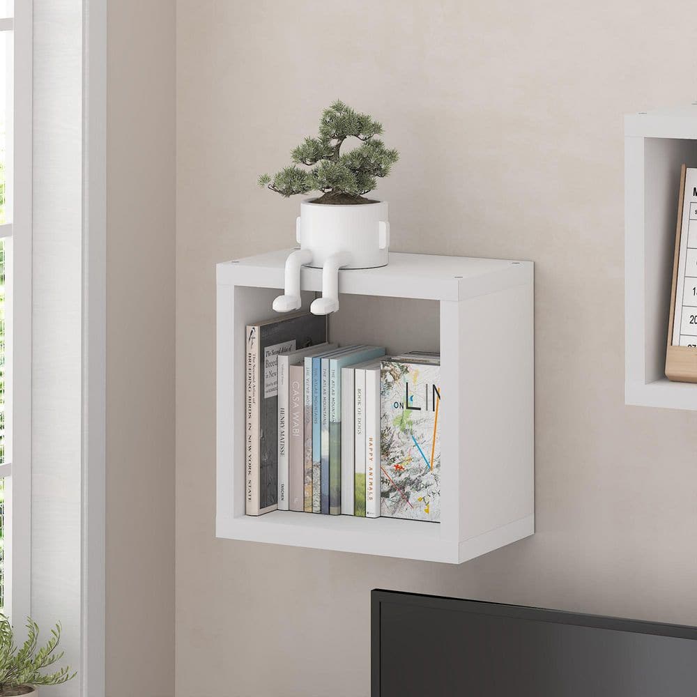 Furinno CUBICLE 9.8 in. Tall White Wood 1-Cube Bookcase LU25002WHD
