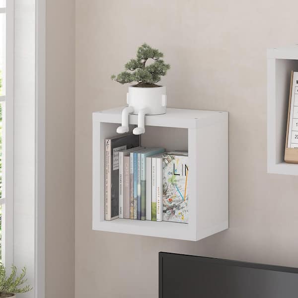Furinno CUBICLE 9.8 in. Tall White Wood 1-Cube Bookcase LU25002WHD