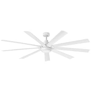 Turbine 80.0 in. Indoor/Outdoor Integrated LED Chalk White Ceiling Fan with Remote Control