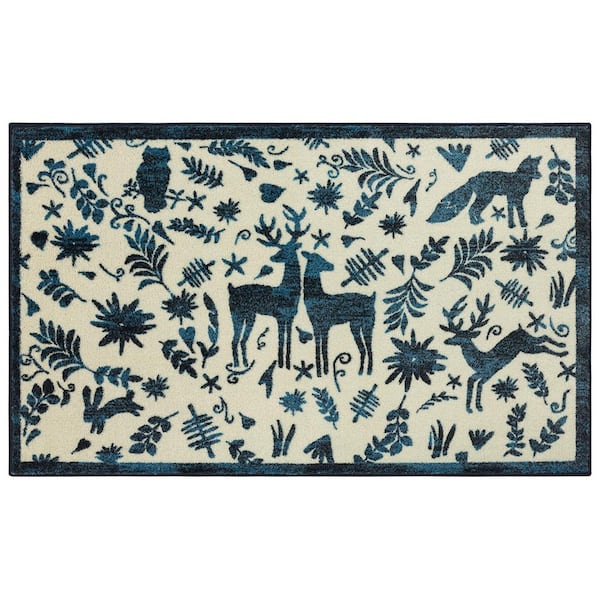 Mohawk Home Holiday Forest Blue 2 ft. x 3 ft. 4 in. Machine Washable Holiday Area Rug