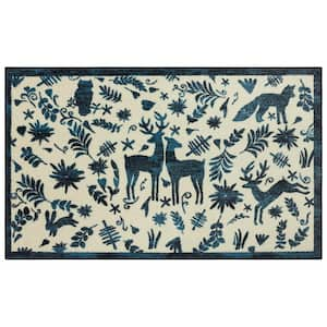 Holiday Forest Blue 2 ft. 6 in. x 4 ft. 2 in. Holiday Area Rug