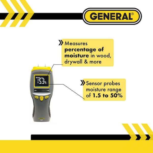 General Tools 9-in-1 Thermo-Hygrometer Pin/Pinless Moisture Meter with Probe  and Carry Case RHMG650 - The Home Depot