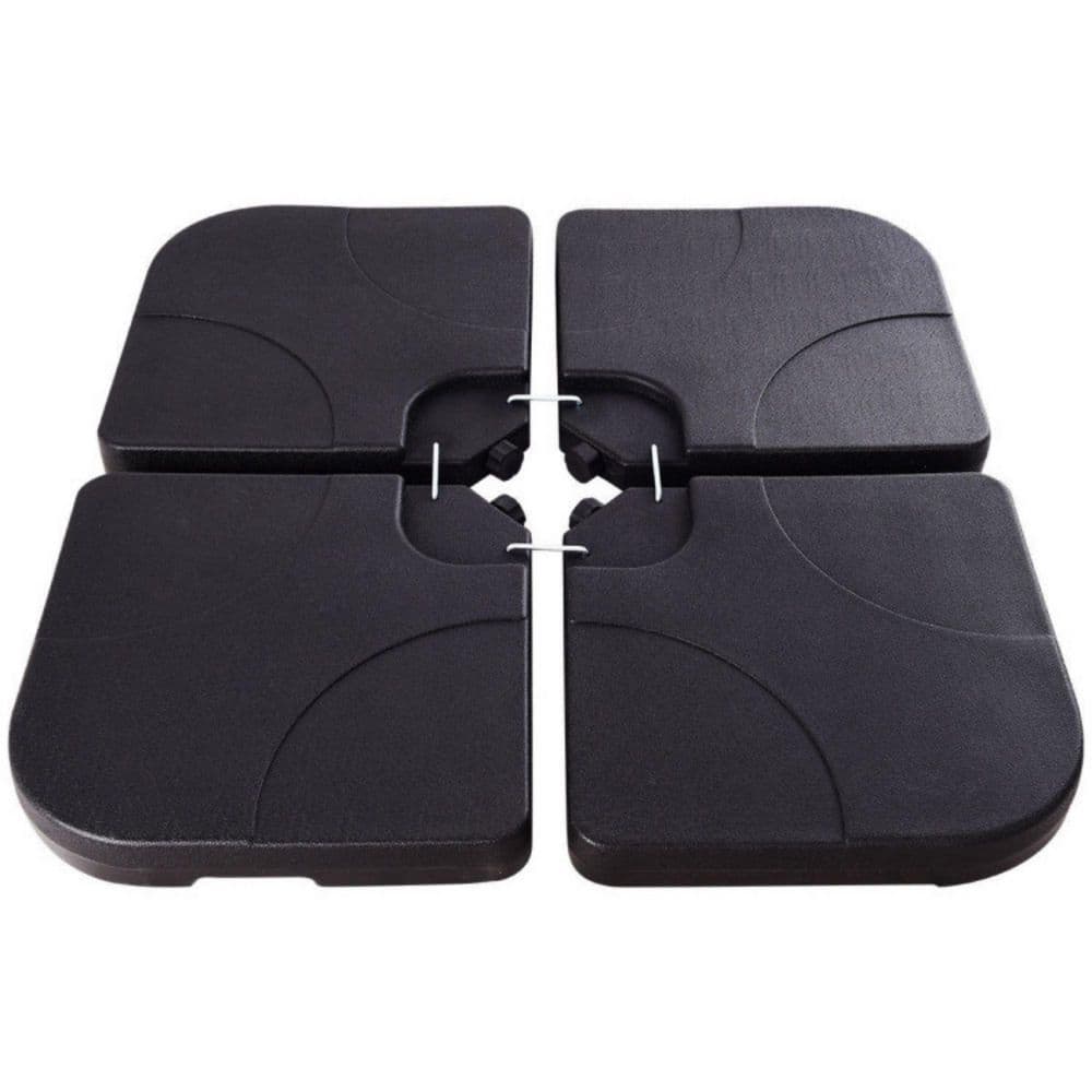 20 Inch 4-Piece Heavy-Duty Plastic Square Patio Umbrella Base for Cantilever Offset Umbrella in Black price history on PriceWatchPro