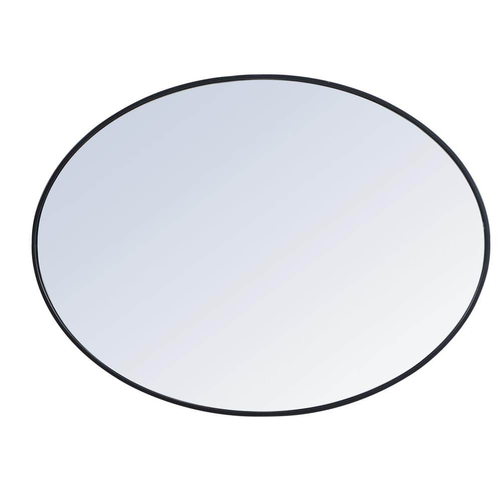 40-Inch Black Oval Metal Frame Mirror