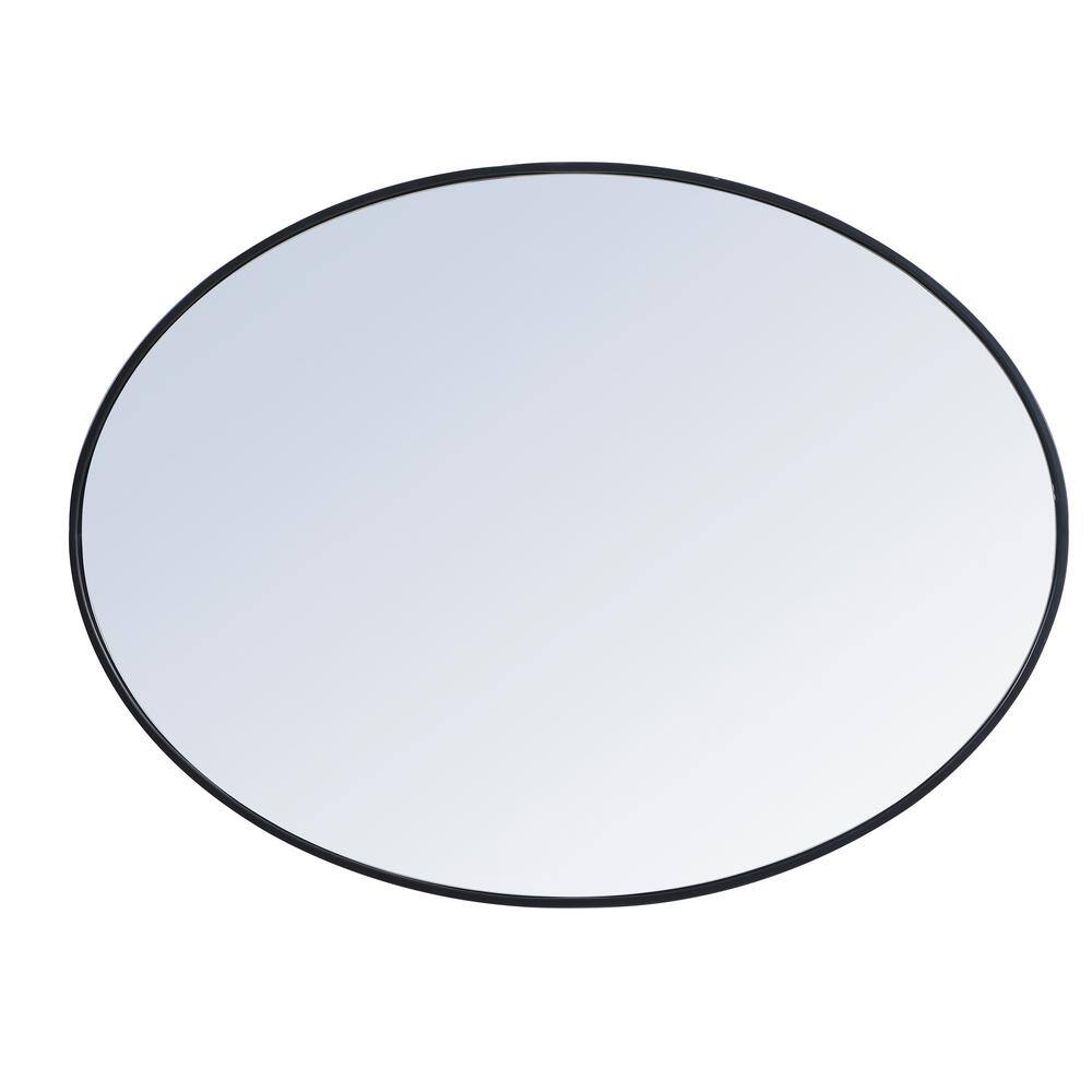 40-Inch Black Oval Metal Frame Mirror
