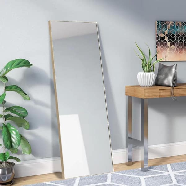Dovelina Oversized Nature Composite Beveled Glass Glam Mirror (65 in. H X 22 in. W)