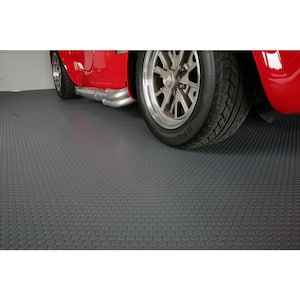 Small Coin 10 ft. x 24 ft. Slate Grey Commercial Grade Vinyl Garage Flooring Cover and Protector