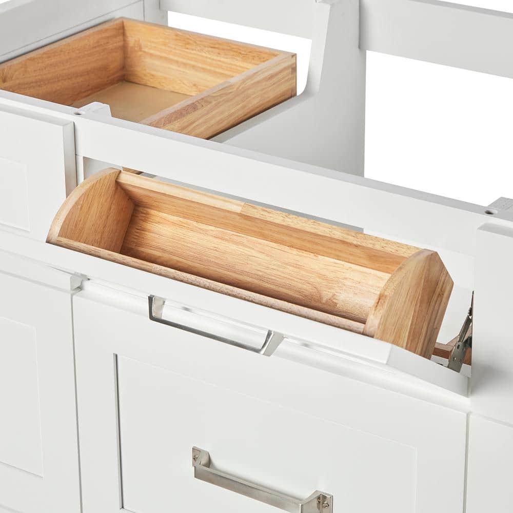 Monroe 42" White Wood Freestanding Bath Vanity Cabinet