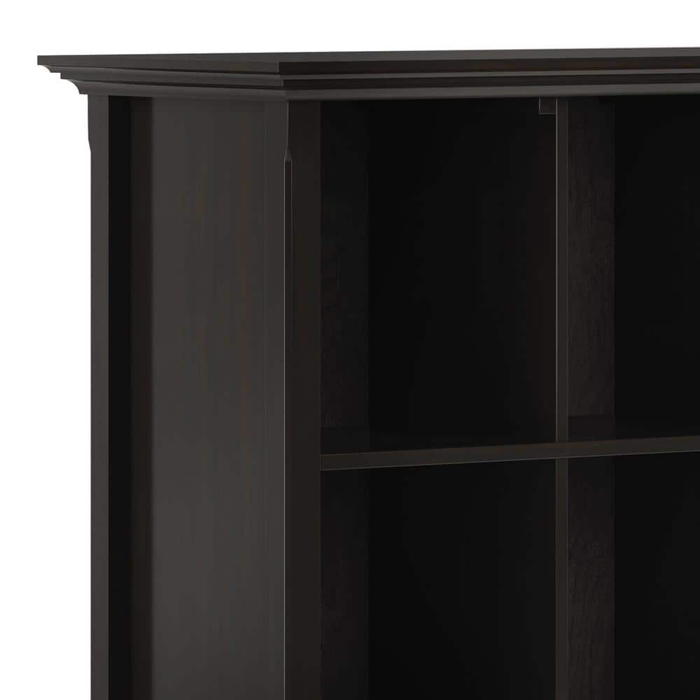 Hickory Brown 57" Solid Wood 12-Cube Storage Bookcase