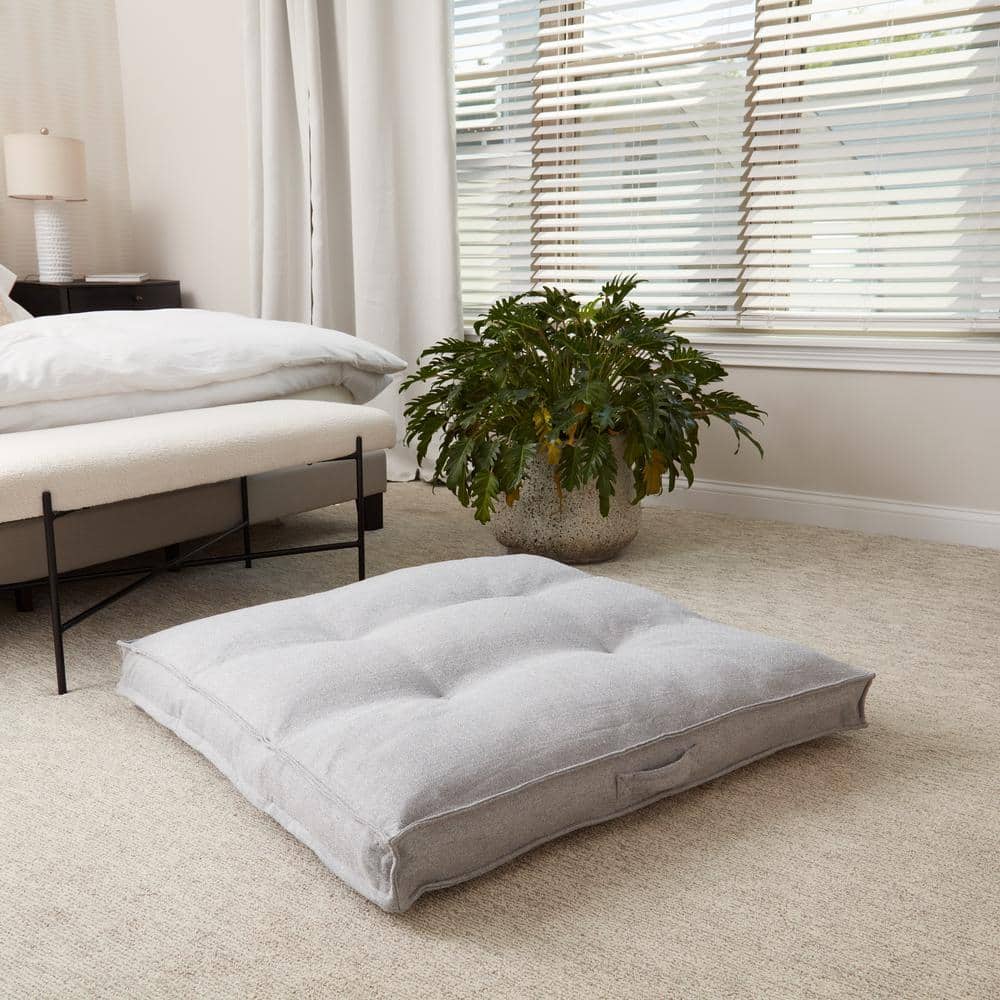 Linen Floor Cushion w/Handle - Moss & Embers Home Decorum