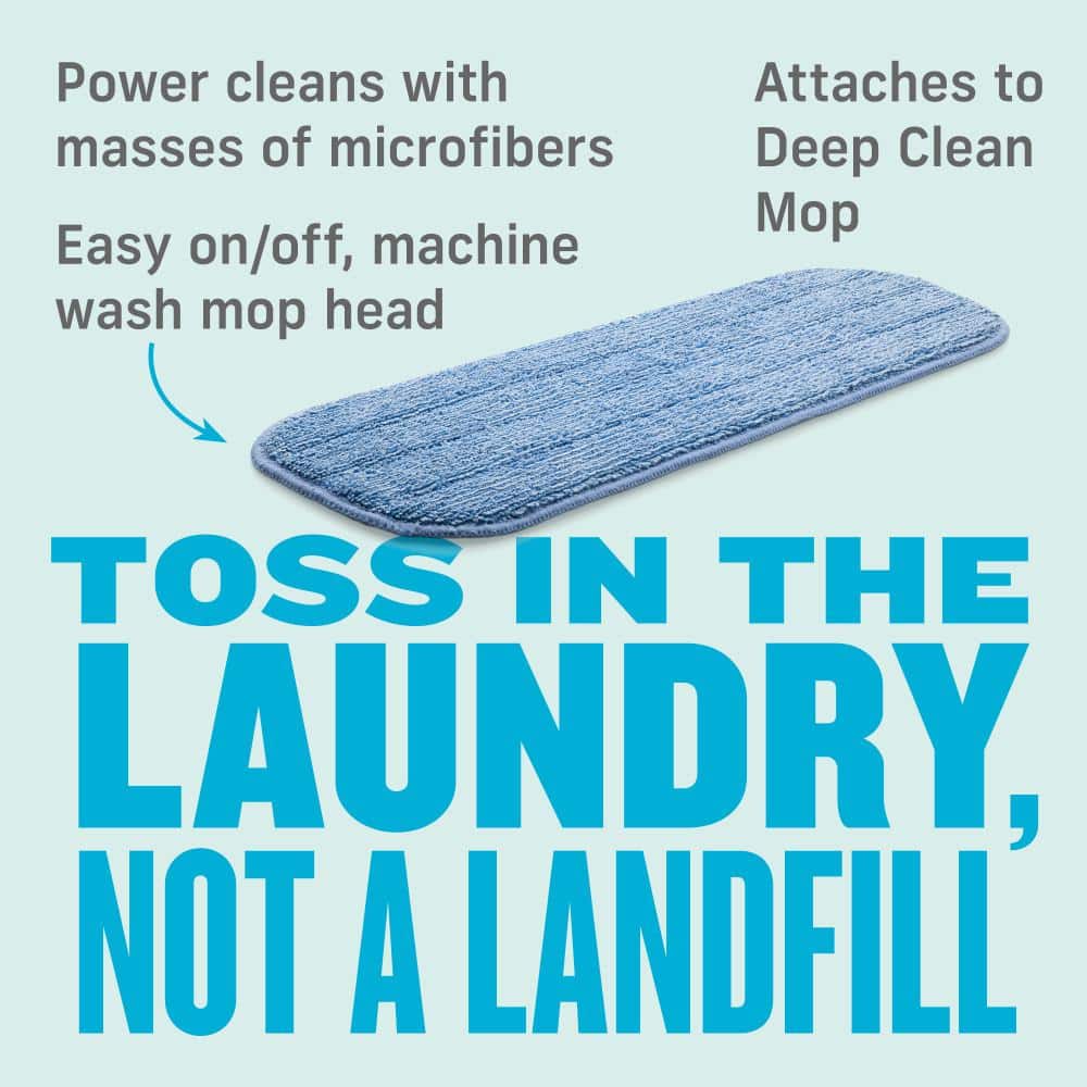 Deep Clean Gray Microfiber Flat Mop Head