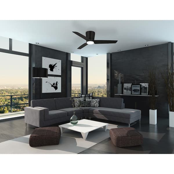 Pure 48 in. Integrated LED Indoor Coal Ceiling Fan with Light Kit with Wall Control
