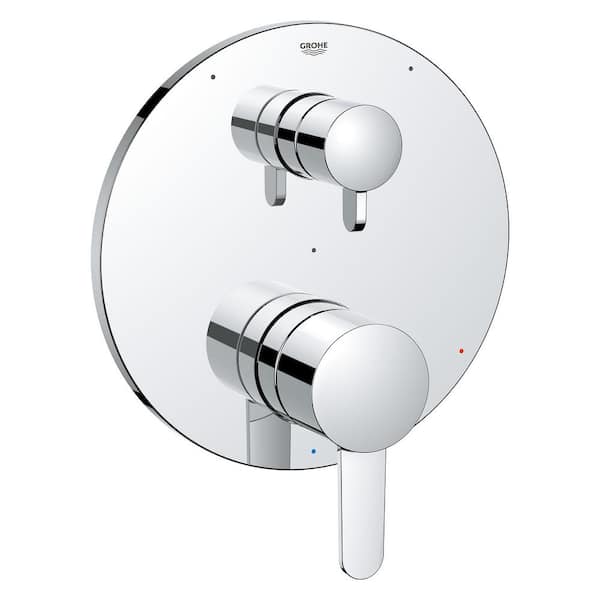GROHE 3-Way Diverter Wall Tub and Shower Faucet Trim Kit Chrome (Valve Not Included) 29425000 - The Depot