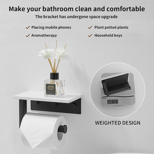Toilet Paper Holder No Drilling Required Toilet Paper Holder With Shelf