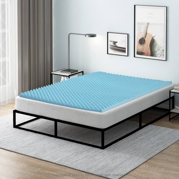 Furinno Angeland 2 In King Size Egg Crate Gel Hd Foam Mattress Topper Fe26222k The Home Depot