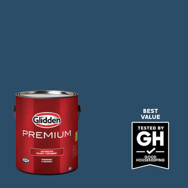 Glidden Premium 1 gal. PPG1159-7 Singing The Blues Eggshell Interior Latex Paint