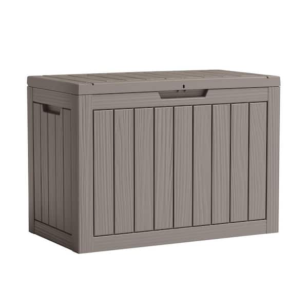 Suncast 22 Gal. Stoney Gray Weather Resistant Plastic Resin Deck Box ...