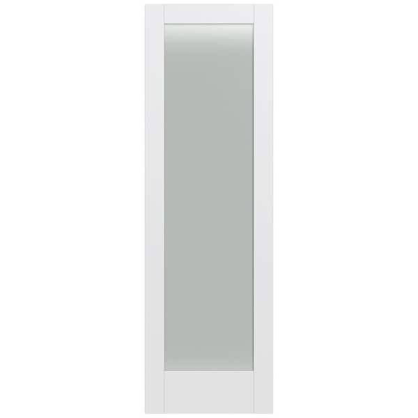 JELD-WEN 32 in. x 96 in. MODA Primed PMT1011 Solid Core Wood Interior Door Slab w/Translucent Glass