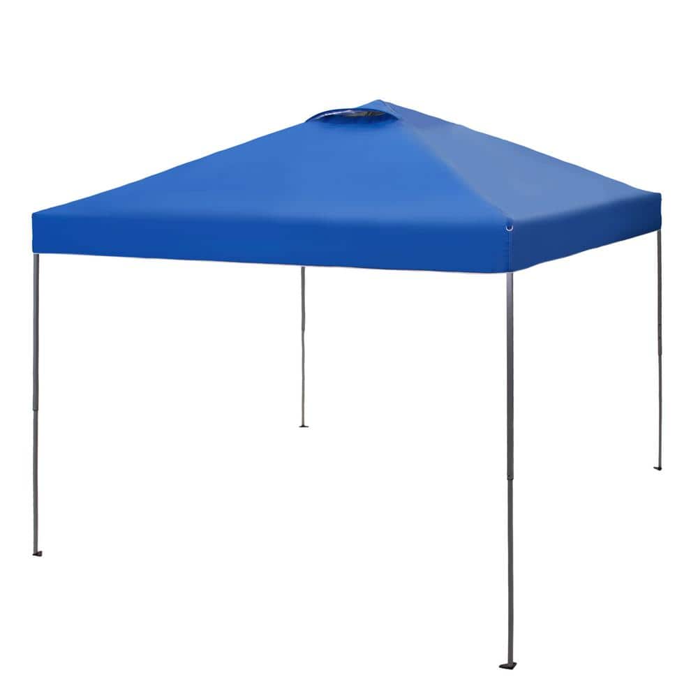 10 ft x 10 ft Blue Pop Up Canopy with Adjustable Height