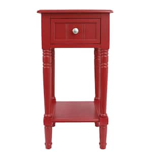 Simplify Red 1-Drawer End Table