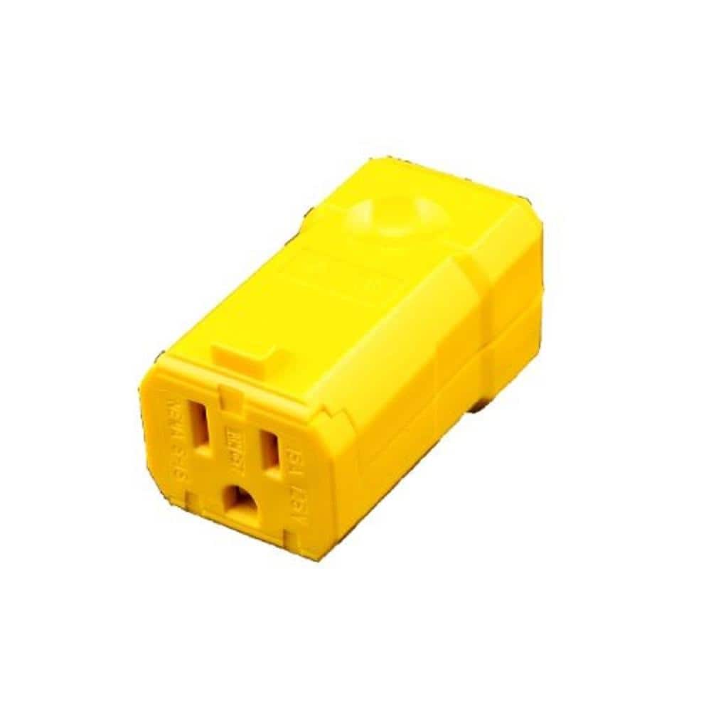 Leviton 15 Amp Python Straight Blade Connector, Yellow 5259-BVY