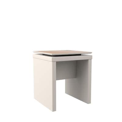Lincoln Off-White and Maple Cream Square End Table