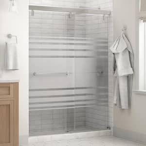 Mod 60 in. x 71-1/2 in. Soft-Close Frameless Sliding Shower Door in Chrome with 1/4 in. Tempered Transition Glass