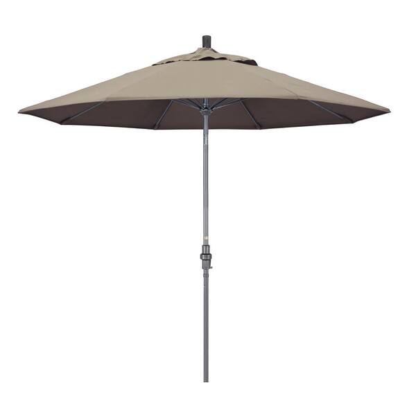 California Umbrella 9 ft. Hammertone Grey Aluminum Market Patio ...