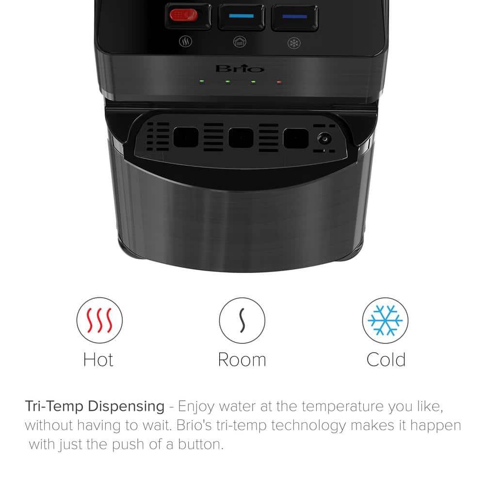 Brio Black 4-Stage Bottle-Less Tri-Temperature Water Cooler