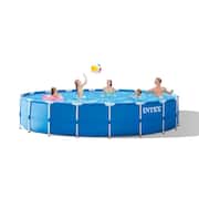 18 ft. W x 4 ft. Round Metal Frame Above Ground Swimming Pool Set Pump, Ladder and Cover
