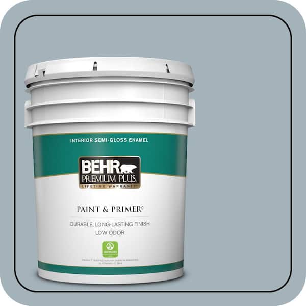BEHR PREMIUM PLUS 5 gal. #PPF-27 Porch Ceiling Semi-Gloss Enamel Low Odor Interior Paint & Primer