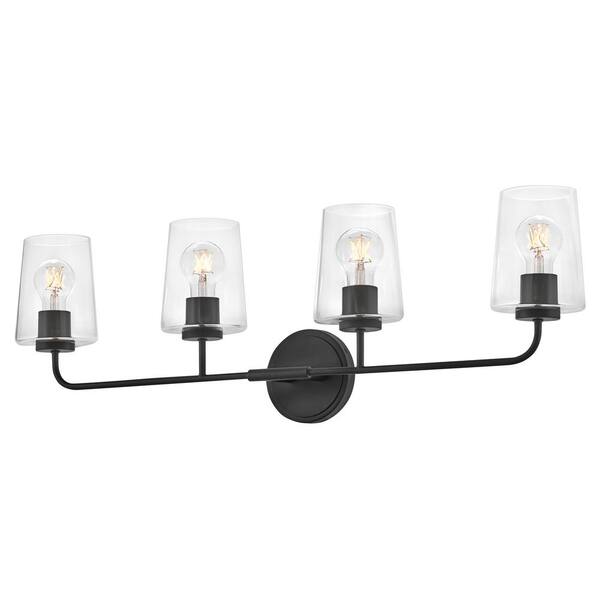 LARK - Kline 33.0 in. 4 Light Black Vanity Light