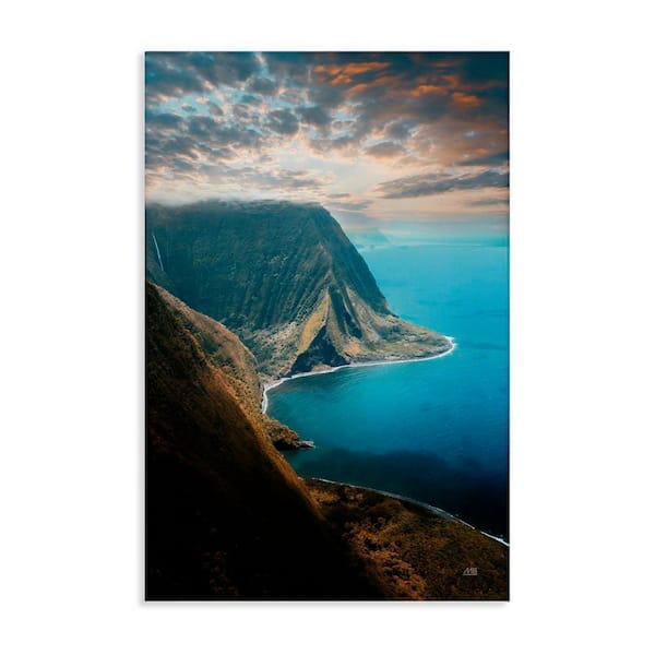 Stupell Industries Hawaiian Coast Cliffs by Max Blakesberg Studios Unframed Nature Graphic Art Print 45 in. x 30 in.