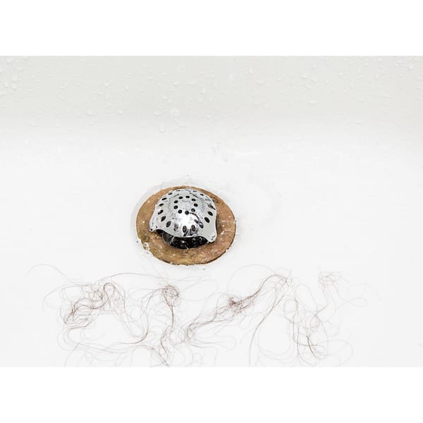 1.25 in. - 2 in. Bathtub Drain Protector Hair Catcher Stainless Steel Finish