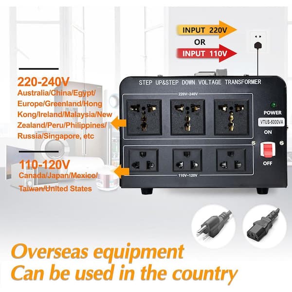 Convertisseur De Tension, 2400w Transformateur De Tension, 220v⇋110v