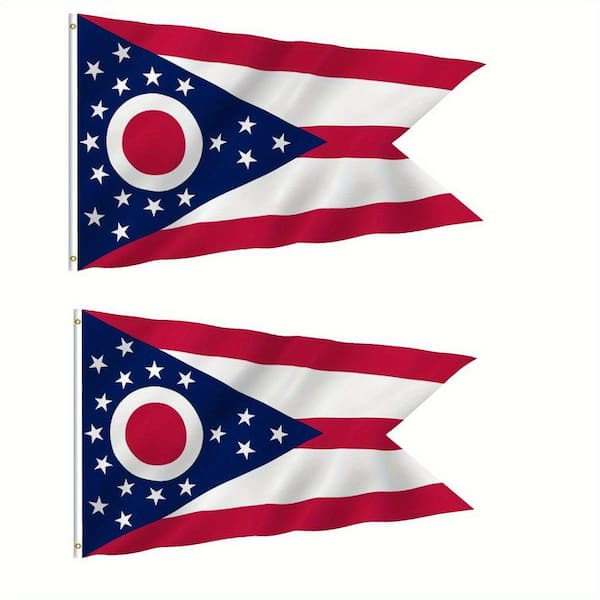 ANLEY Fly Breeze 3 ft. x 5 ft. Polyester Ohio State Flags (2-Pack