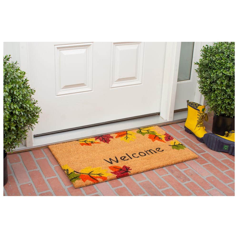 Autumn Breeze Coir Outdoor Fall Doormat with Vinyl Backing