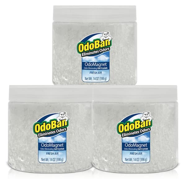 OdoBan 14 oz. OdoMagnet Odor Removing Gel Crystals, Odor Absorber and Air Freshener with Odor Eliminator Gel Fresh Air (3-Pack)