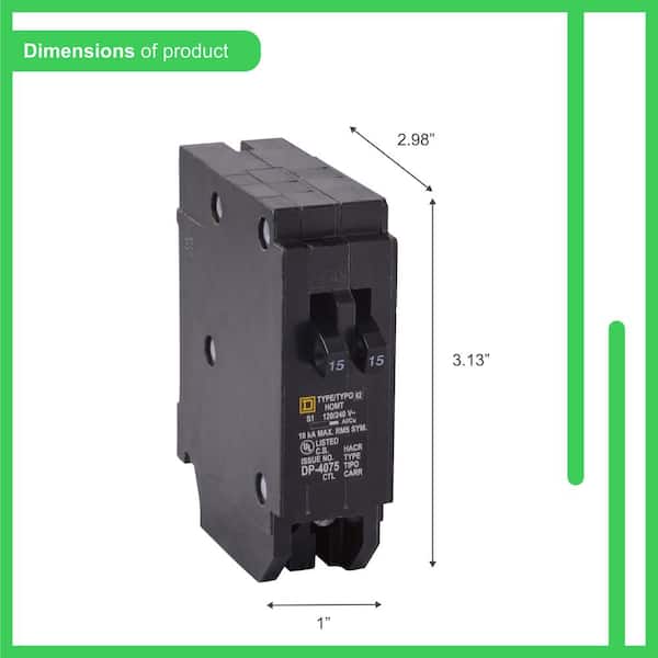 Square D - Homeline 15 Amp 20 Amp Single-Pole Tandem Circuit Breaker