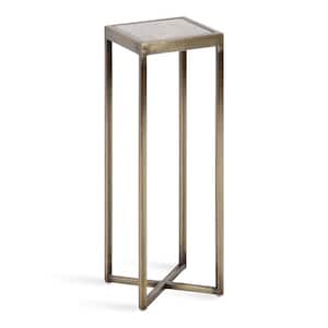 Jaspur 6.75 in. W. Gold Square Glam Stone End Table
