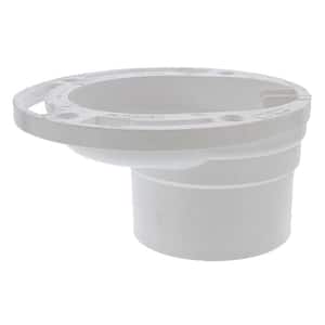 7 in. O.D. PVC 4-Way Offset Closet (Toilet) Flange Less Knockout, Fits Over 3 in. or Inside 4 in. Schedule 40 DWV Pipe