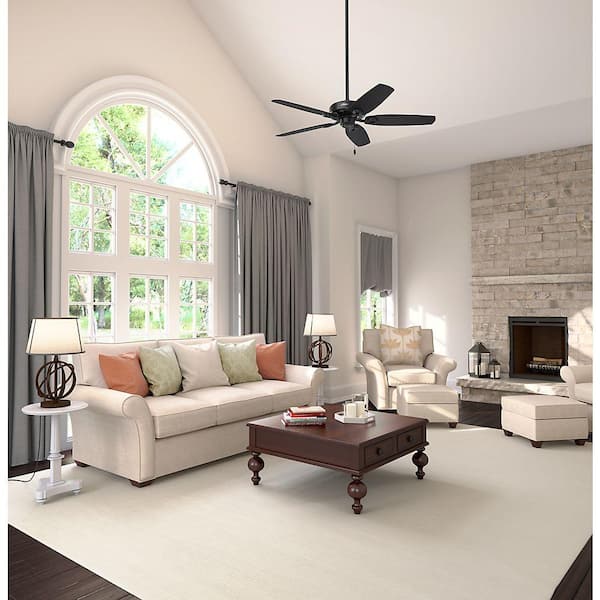 Builder Elite 52 in. Indoor Matte Black Ceiling Fan For Bedrooms