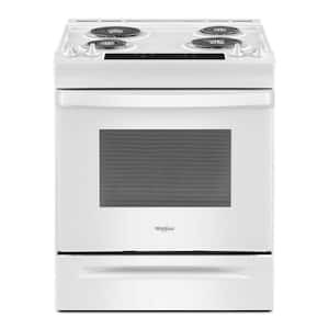 4.8 cu. ft. 4 Burner Element Single Oven Electric Range with Frozen Bake Technology in White
